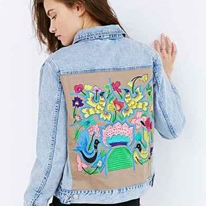 Embroidered denim jacket